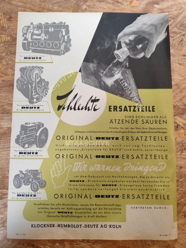 Prospekt deutz ersatzteile - deutz,