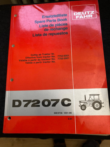 Ersatzteilliste deutz 7207c - d,