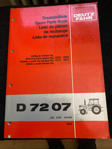 Ersatzteilliste deutz 7207 - ersatzteilliste,