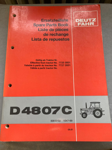 Deutz 4807 ersatzteilliste - 4807,